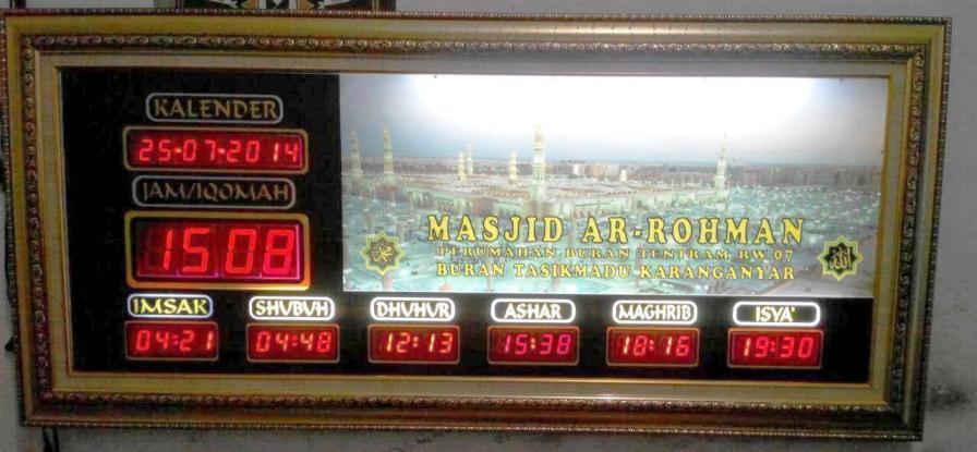 jual jadwal sholat digital untuk masjid - Harga Jam Digital Waktu Sholat - Pusat Jam Digital Masjid